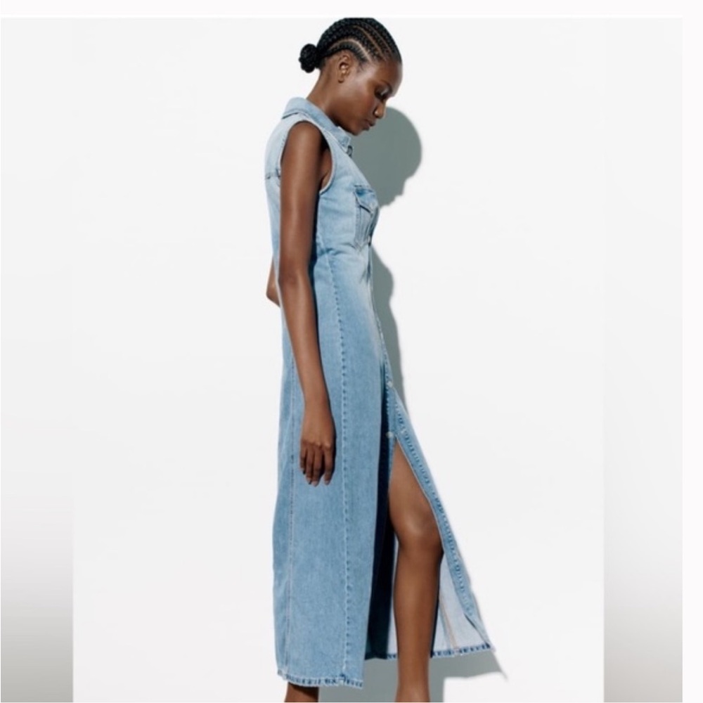Zara Denim TRF Maxi Dress SZ S